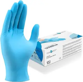 53506 GLOVES Disposable Yaniblue Nitrile Latexfree Box
