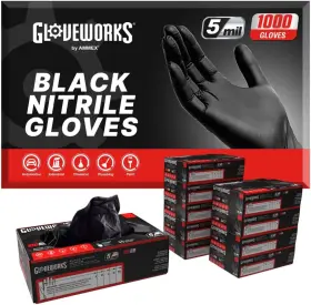 313035562505 GLOVEWORKS Disposable Nitrile Gloves Mil Latex