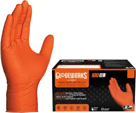 Gwgn GLOVEWORKS Nitrile Gloves Mil Disposable Raised
