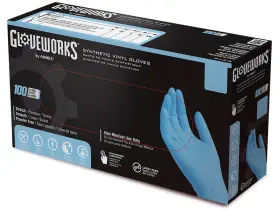 Inpf GLOVEWORKS Disposable Latex Nitrile Gloves Mil Box