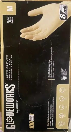 Ilhd GLOVEWORKS Latex Disposable Gloves Mil Box #2