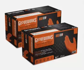 697383966599 GLOVEWORKS Nitrile Disposable Gloves Mil Raised #2