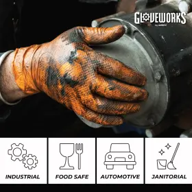 697383977113 GLOVEWORKS Nitrile Disposable Gloves Mil Latex #3