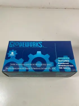 TL42100 GLOVEWORKS Medical Ambidextrous Latex Gloves