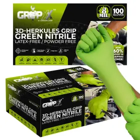 FBA-8MIL-GREEN GRIPXX Herkules Grip Nitrile Gloves Raised