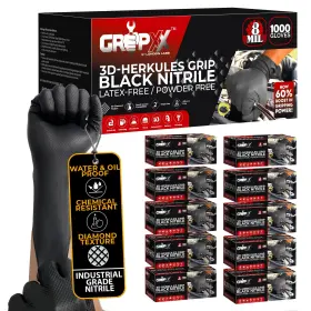 GX-NGBKI-8003 GRIPXX Herkules Grip Nitrile Gloves Raised