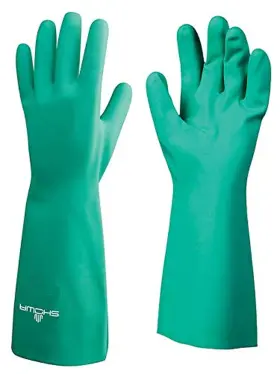 717-08 Unlined Nitrile Chemical Safety Glove Mil #2