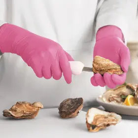 704529284735 GUASSLEE Pack Pink Disposable Gloves Latex Power #2