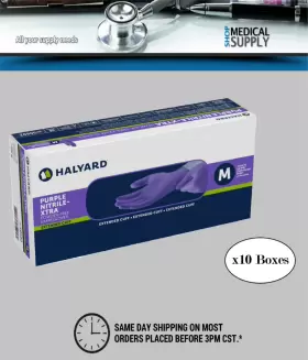 50601 HALYARD Nitrile Disposable Examination Gloves Cuff