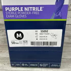 55092 HALYARD Box Nitrile Sterile Powder Exam Gloves Med #2