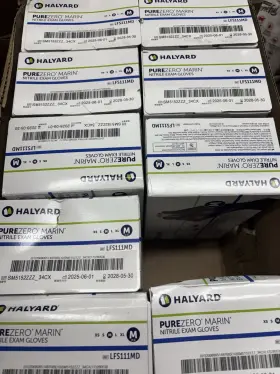 LFS111MD HALYARD Purezero Marin Powder Nitrile Exam Gloves