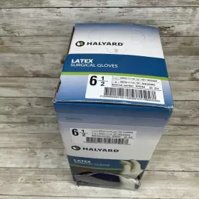 SGL65065 HALYARD Dented Box Latex Surgical Gloves Sterile #3