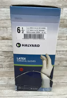 SGL65065 HALYARD Dented Box Latex Surgical Gloves Sterile