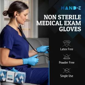 810068980073 HAND-E TOUCH Disposable Nitrile Gloves Latex Gl #2