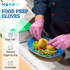810068987881 HAND-E TOUCH Pink Nitrile Disposable Gloves #2