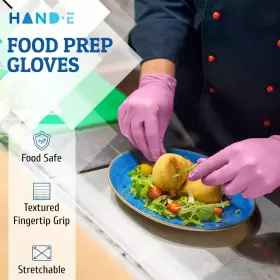 810068987966 HAND-E TOUCH Pink Nitrile Disposable Gloves #2