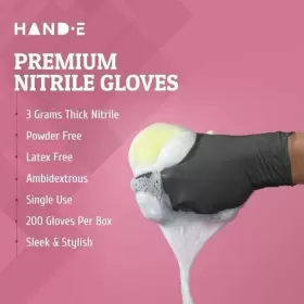 810068989755 HAND-E TOUCH Disposable Nitrile Gloves Latex Med #3