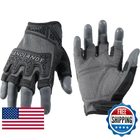 B0CKV9RHXN HANDLANDY Fingerless Gloves Men Padded Half Finger