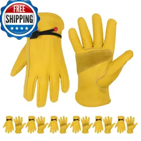 B0F8315J77 HANDLANDY Hldd Cowhide Gloves Men Women Reinforced