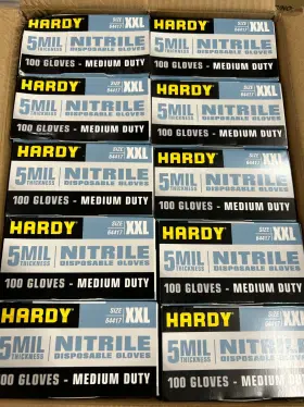 64417 HARDY Nitrile Gloves Mil Powder Disposable