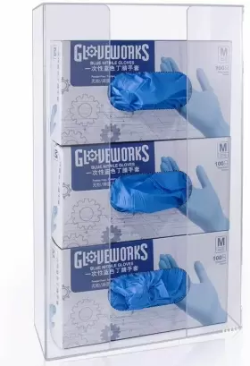 712317248548 HIIMIEI Acrylic Glove Dispenser Wall Mount Rack