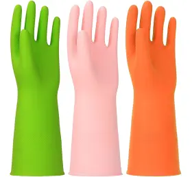 GLOVES082 HINSOCHA Rubber Cleaning Gloves Latex Dishwashing