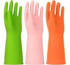 GLOVES083 HINSOCHA Rubber Cleaning Gloves Latex Dishwashing