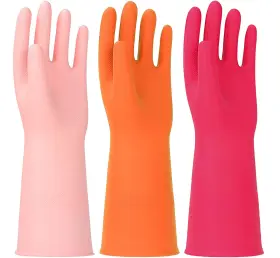 GLOVES092 HINSOCHA Rubber Cleaning Gloves Latex Dishwashing