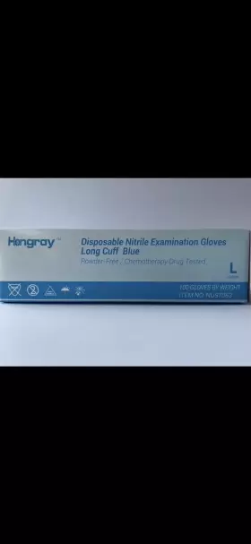 ASTM6978 HONGRAY Nitrile Examination Gloves Cuff