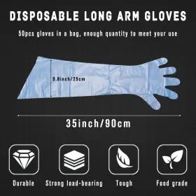 786552947023 HQLESHUI Veterinary Dressing Gutting Gloves Dis #2