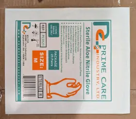 PC0121 INDUSTRY LTD Box Sterile Aloe Nitrile Gloves High #3