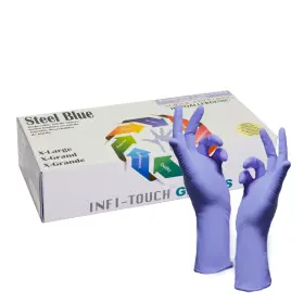 Steel-blue INFI-TOUCH Nitrile Disposable Gloves Powder Gl