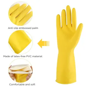 782917309321 IUCGE Rubber Cleaning Gloves Household Reuseable #3