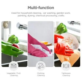 782917309826 IUCGE Rubber Dishwashing Gloves Kitchen Cleaning #2