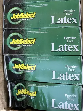 100-214 JOB SELECT Disposable Latex Gloves Powder