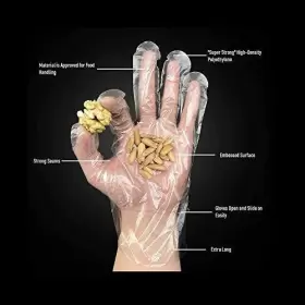 955341595705 JR RUTIEN Disposable Food Gloves Thickest Latex #2