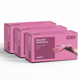 JSS-NIT-300-PNK-SM JUSSSTUFF Nitrile Exam Latex Powder Gloves
