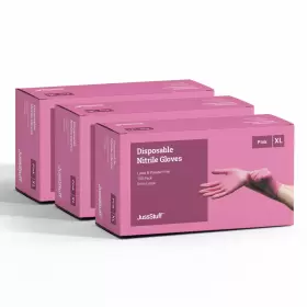 JSS-NIT-300-PNK-XL JUSSSTUFF Nitrile Exam Latex Powder Gloves