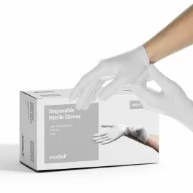 JSS-NIT-300-WHT-SM JUSSSTUFF Nitrile Exam Latex Powder Gloves #2