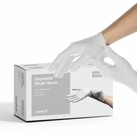 JSS-NIT-300-WHT-XL JUSSSTUFF Nitrile Exam Latex Powder Gloves #2