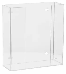 AH120 KANTEK Wall Acrylic Glove Box Holder Dispenser Double #2