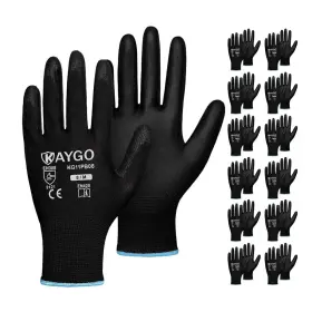 B07NZMKSRW KAYGO Coated Safety Gloves Seamless Knit Palm Gri