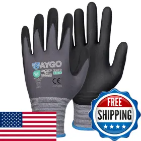 B0C7TJHDWQ KAYGO Safety Gloves Microfoam Nitrile Coated Knit