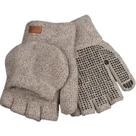 5210-XL KINCO Mens Alyeska Rag Wool Half Finger Gloves Pvc