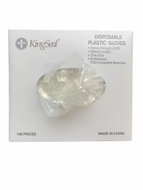 602571778007 KINGSEAL Poly Elbow Disposable Gloves Fingertip #2