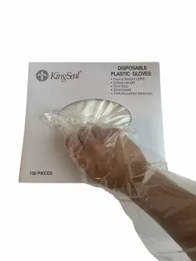 602571778007 KINGSEAL Poly Elbow Disposable Gloves Fingertip
