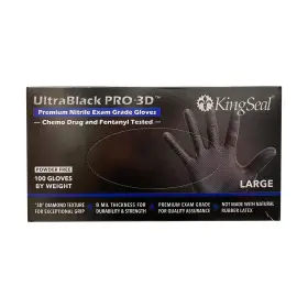 602571835090 KINGSEAL Ultrablack Nitrile Exam Gloves #3