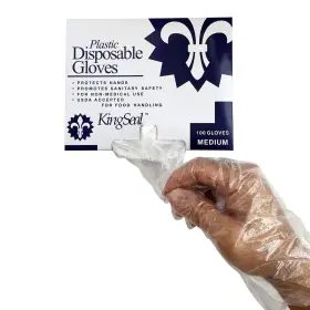 77237A KINGSEAL Embossed Poly Foodhandling Gloves Powder