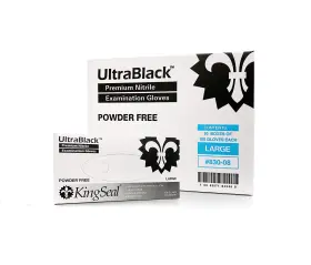 830-08B KINGSEAL Ultrablack Nitrile Exam Gloves Medical Mil