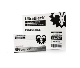 830-09B KINGSEAL Ultrablack Nitrile Exam Gloves Medical Mil